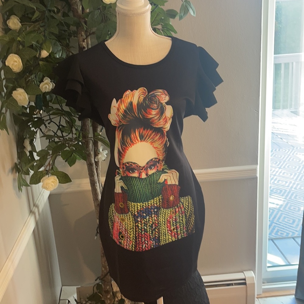 BE BE BLACK SCUBA LADY DRESS